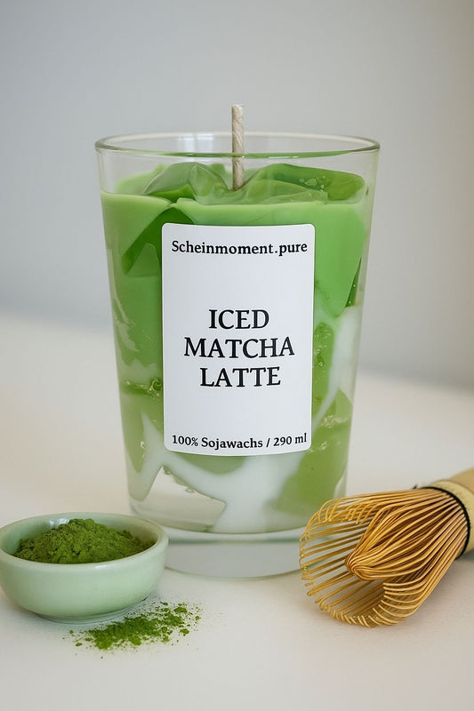 Getränke Kerze: ICED-Matcha-Latte – Duftkerze aus Sojawachs